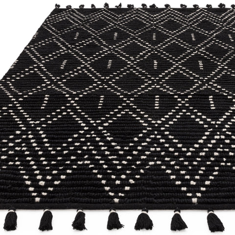 BLACK AND CREAM NEPAL RUG