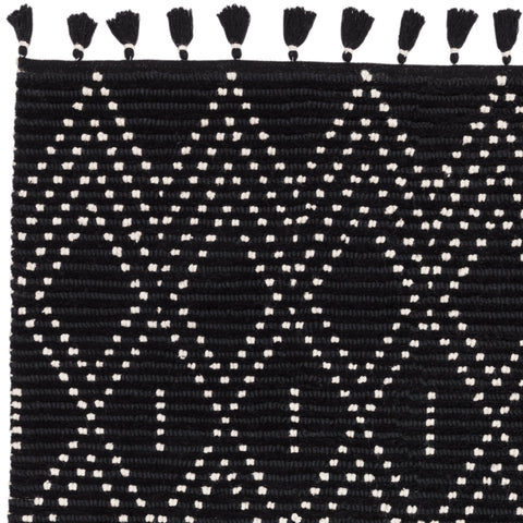 BLACK AND CREAM NEPAL RUG